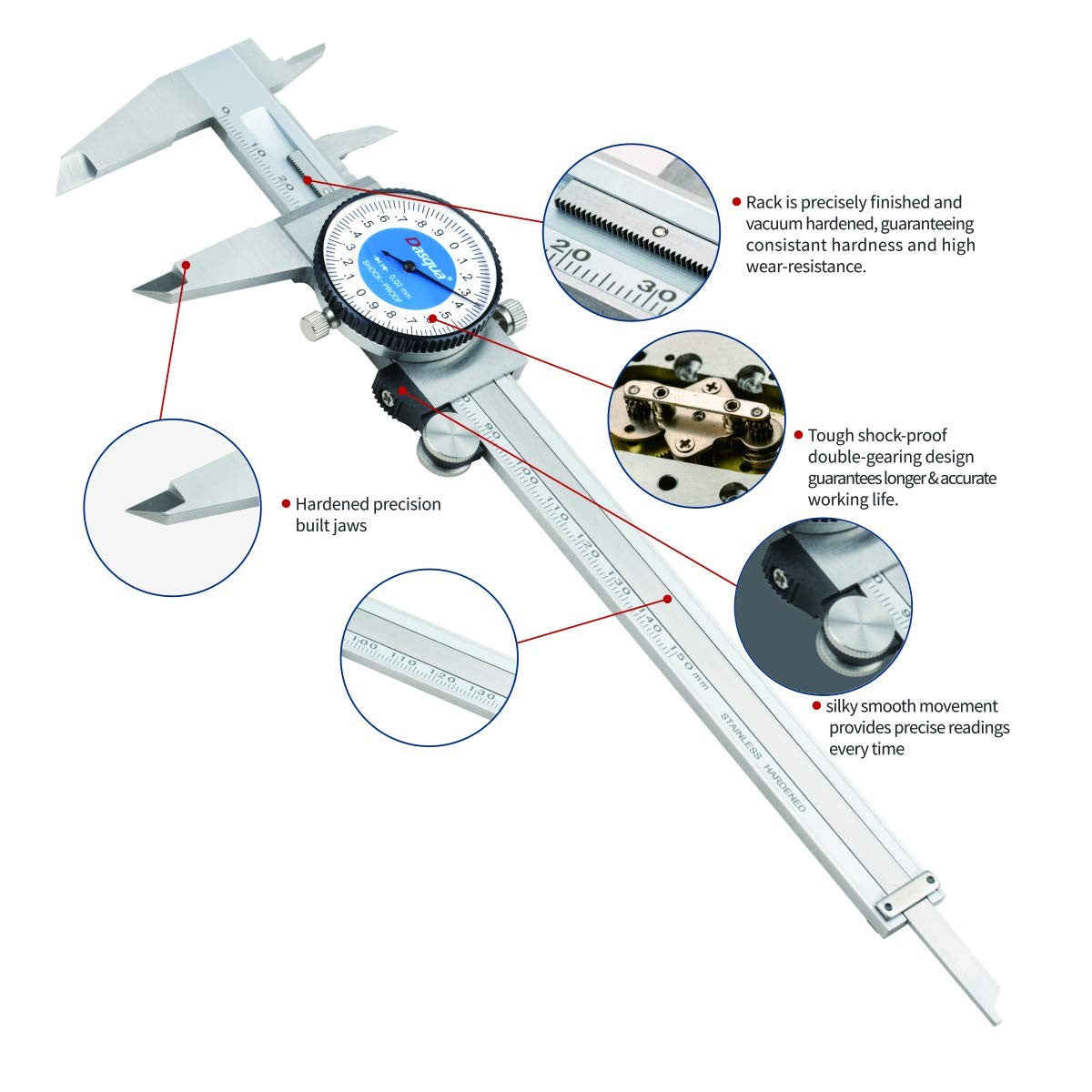 DASQUA 0-4" MACHINIST GRADE DIAL CALIPER