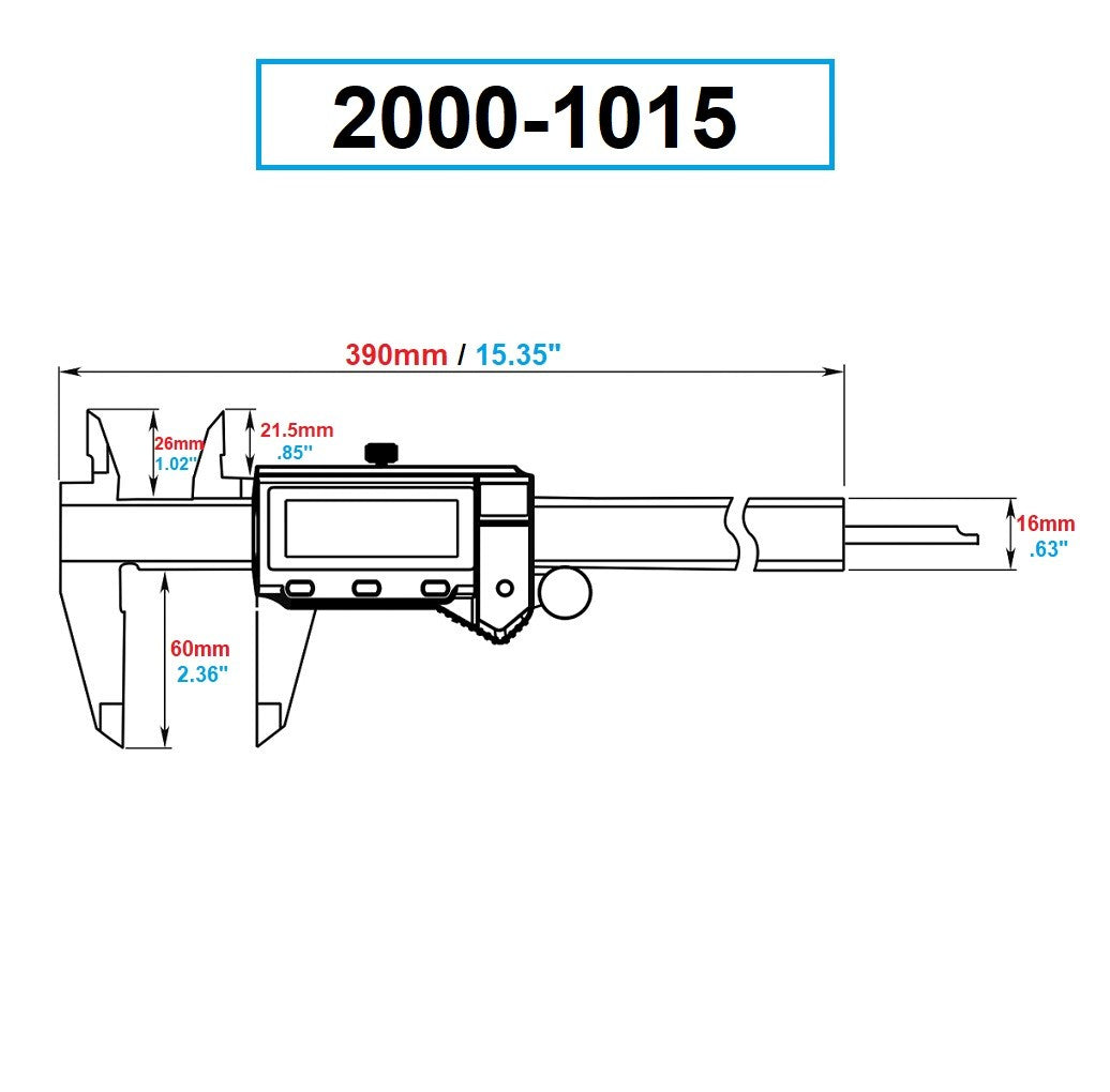 DASQUA 0-300MM / 0-12" IP54 WATERPROOF DIGITAL CALIPER