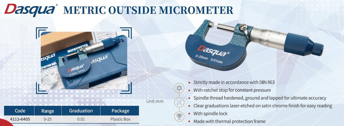 DASQUA 0-25MM OUTSIDE MICROMETER ()