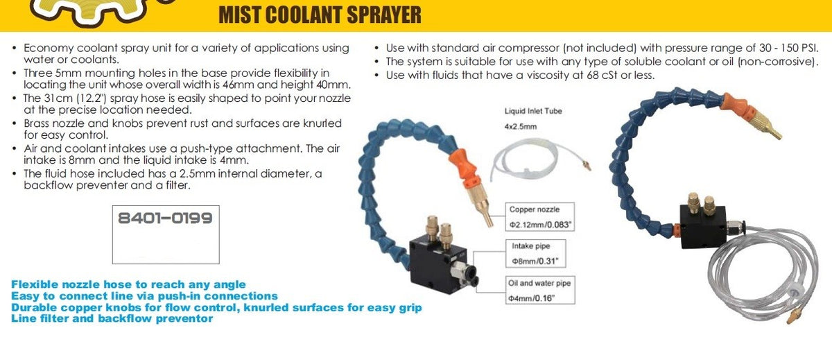 SINGLE HOSE COOLANT ASSEMBLY ON MAGNETIC BASE